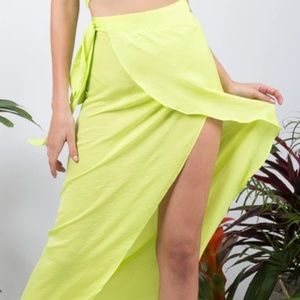 VERONA WRAP SKIRT - NEON